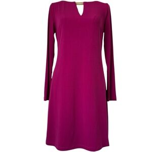 VINCE CAMUTO | Magenta Long Sleeve Exposed Back Zipper Dress Sz 6